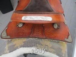 15'' No Name Western Trail /show Saddle Fqh Bars Basketweave Leather