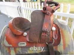 15'' No Name Western Trail /show Saddle Fqh Bars Basketweave Leather