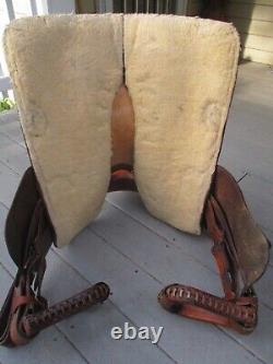 15'' No Name Western Trail /show Saddle Fqh Bars Basketweave Leather