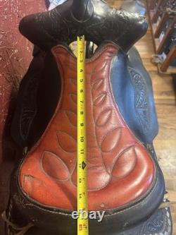 15 Parade Western Saddle, Black Leather, Traditional Design, 50053