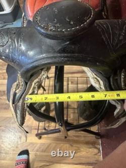 15 Parade Western Saddle, Black Leather, Traditional Design, 50053