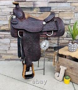 15 Price McLaughlin Saddle- Western, Floral Tooling, Quality, Clean