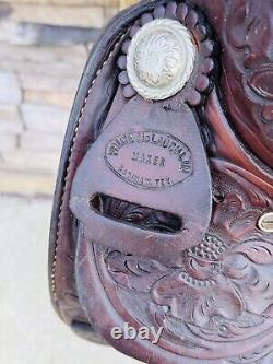 15 Price McLaughlin Saddle- Western, Floral Tooling, Quality, Clean