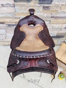 15 Price McLaughlin Saddle- Western, Floral Tooling, Quality, Clean