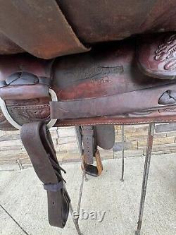 15 Price McLaughlin Saddle- Western, Floral Tooling, Quality, Clean