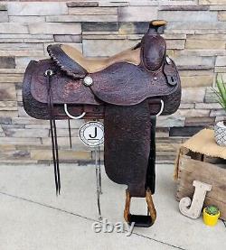 15 Price McLaughlin Saddle- Western, Floral Tooling, Quality, Clean