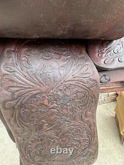 15 Price McLaughlin Saddle- Western, Floral Tooling, Quality, Clean