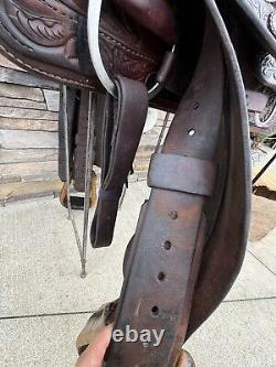 15 Price McLaughlin Saddle- Western, Floral Tooling, Quality, Clean