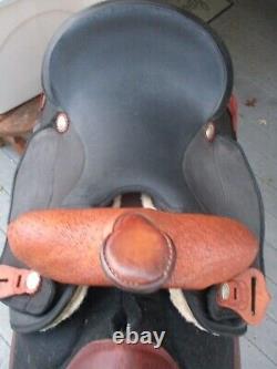 15'' QH BARS Black abetta High cantle, Leather & cordura Western trail saddle