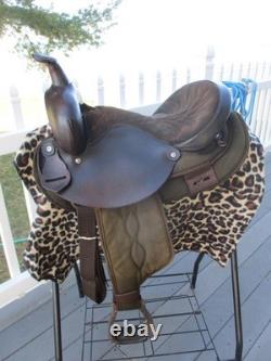 15'' QH Bars Saddle King Brown leather & cordura western Barrel/trail saddle