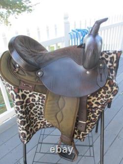 15'' QH Bars Saddle King Brown leather & cordura western Barrel/trail saddle