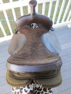 15'' QH Bars Saddle King Brown leather & cordura western Barrel/trail saddle