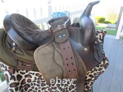 15'' QH Bars Saddle King Brown leather & cordura western Barrel/trail saddle