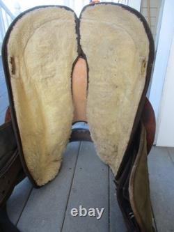 15'' QH Bars Saddle King Brown leather & cordura western Barrel/trail saddle