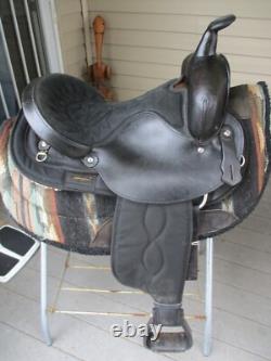 15'' QH big horn #101 Black leather & cordura western Barrel /trail saddle