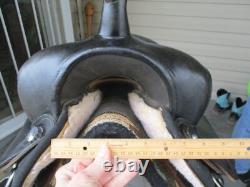 15'' QH big horn #101 Black leather & cordura western Barrel /trail saddle