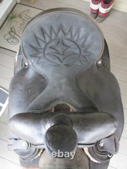 15'' QH big horn #101 Black leather & cordura western Barrel /trail saddle