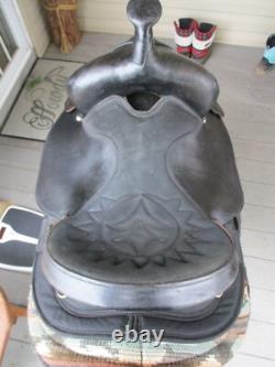 15'' QH big horn #101 Black leather & cordura western Barrel /trail saddle