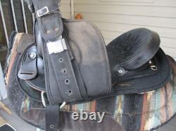 15'' QH big horn #101 Black leather & cordura western Barrel /trail saddle