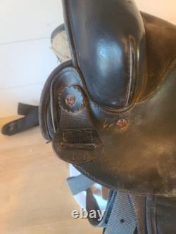 15'' QH big horn #101 Black leather & cordura western Barrel /trail saddle PARTS 15'' QH big horn #101 Black leather & cordura western Barrel /trail saddle PARTS