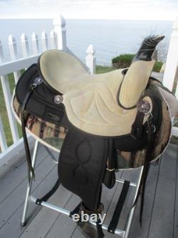 15'' QH big horn #611 Black cordura leather/cordura western Barrel/trail saddle