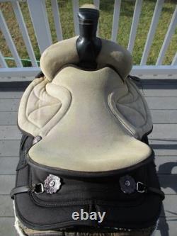 15'' QH big horn #611 Black cordura leather/cordura western Barrel/trail saddle