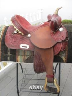 15'' Qh Bars Rocking R Saddlery Bear Trap Western Barrel Saddle USA