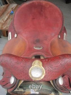 15'' Qh Bars Rocking R Saddlery Bear Trap Western Barrel Saddle USA