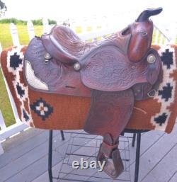 15'' Qh Bars Simco #5567 Western Equitation Or Trail Saddle 26.4lbs 15'' Qh Bars Simco #5567 Western Equitation Or Trail Saddle 26.4lbs