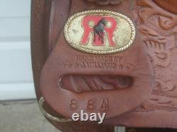 15 RR HandMade J. WILLIAMS Tooled Leather Roping Ranch Trail SaddleFQHB