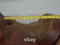 15 RR HandMade J. WILLIAMS Tooled Leather Roping Ranch Trail SaddleFQHB