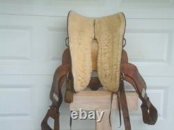 15 RR HandMade J. WILLIAMS Tooled Leather Roping Ranch Trail SaddleFQHB