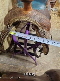 15 Running P Western Roping Trophy Saddle Used, 7 gullet FQHB, Rough Out Seat