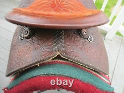 15'' SIMCO #3102 Brown LEATHER WESTERN TRAIL SADDLE FQHB