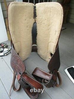 15'' SIMCO #3102 Brown LEATHER WESTERN TRAIL SADDLE FQHB