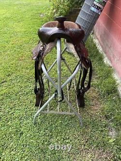 15'' SIMCO #3140 Brown Leather Floral Tooled Western Saddle