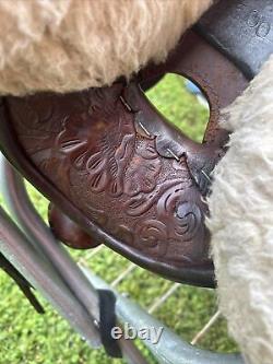 15'' SIMCO #3140 Brown Leather Floral Tooled Western Saddle