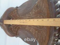 15 SIMCO Arabian/Morgan Silver CONCHO & Laced Hand TOOLED Western SaddleNICE