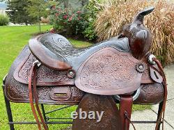 15 SIMCO Tooled Leather Western Horse Saddle #8500