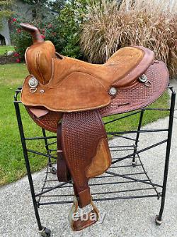 15 SIMCO Western Barrel Horse Saddle #5093 Basket Tooled