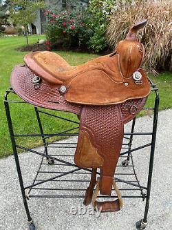 15 SIMCO Western Barrel Horse Saddle #5093 Basket Tooled