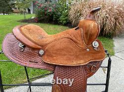 15 SIMCO Western Barrel Horse Saddle #5093 Basket Tooled