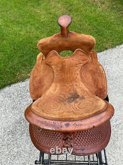 15 SIMCO Western Barrel Horse Saddle #5093 Basket Tooled