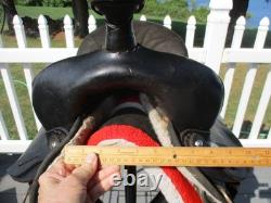 15'' SQ Bars Chisholm Trail leather/cordura western trail saddle w flag pad USA