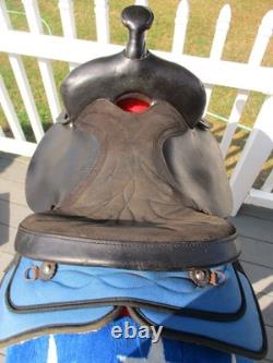 15'' SQ Bars Chisholm Trail leather/cordura western trail saddle w flag pad USA