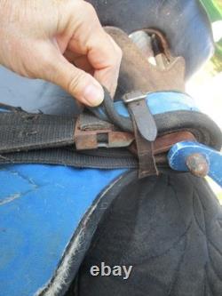 15'' SQ Bars Chisholm Trail leather/cordura western trail saddle w flag pad USA