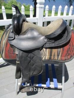 15'' SQH BARS SIMCO black Western barrel/ trail saddle leather & cordura USA