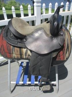 15'' SQH BARS SIMCO black Western barrel/ trail saddle leather & cordura USA