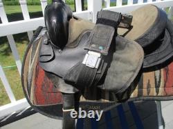 15'' SQH BARS SIMCO black Western barrel/ trail saddle leather & cordura USA