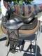 15'' Sqh Big Horn #187 Black Aztec Leather & Cordura Western Barrel/trail Saddle